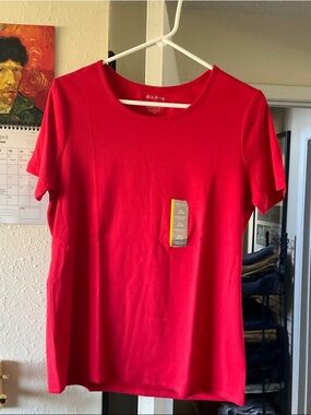 Alfani Bright Red Short Sleeve Crewneck Tee